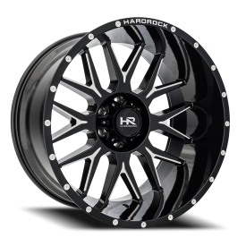 Hardrock H500 Affliction XPosed Wheel - 22x12 Gloss Black w/ Milled Rim (5x127 Bolt Pattern, -44m...