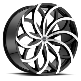 Strada S61 Huracan Wheel - 28x10 Gloss Black w/ Machined Rim (6x135/139.7 Bolt Pattern, +25mm Off...