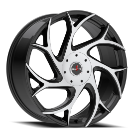 Strada G02 Inferno Wheel - 24x8.5 Gloss Black w/ Machined Rim (5x112/115 Bolt Pattern, +35mm Offs...