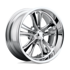 Foose F097 Knuckle Wheel - 17x7 Polished w/ Chrome Rim (5x120 Bolt Pattern, +1mm Offset, 72.6mm H...
