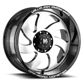 Off-Road Monster M07 Wheel - 20x10 Gloss Black w/ Machined Rim (6x139.7 Bolt Pattern, -19mm Offse...