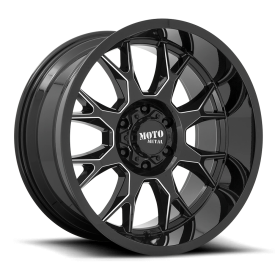 Moto Metal MO806 Talon Wheel - 20x9 Gloss Black w/ Milled Rim (5x127 Bolt Pattern, 0mm Offset, 71...