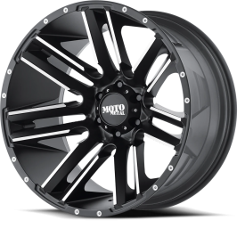 Moto Metal MO978 Razor Wheel - 20x10 Satin Black w/ Machined Rim (5x127 Bolt Pattern, -24mm Offse...