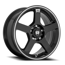 Motegi MR116 FS5 Wheel - 15x6.5 Gloss Black w/ Machined Flange Rim (4x100/114.3 Bolt Pattern, +40...