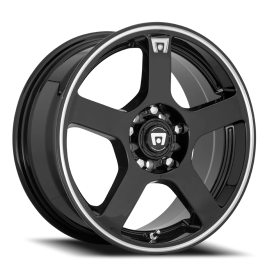 Motegi MR116 FS5 Wheel - 16x7 Gloss Black w/ Machined Flange Rim (5x108/114.3 Bolt Pattern, +40mm...
