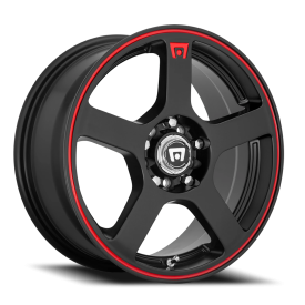Motegi MR116 FS5 Wheel - 15x6.5 Matte Black w/ Red Stripe Rim (5x100/114.3 Bolt Pattern, +40mm Of...