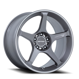 Motegi MR159 Battle V Wheel - 18x9.5 Gunzilla w/ Machined Lip Stripe Rim (5x114.3 Bolt Pattern, +...