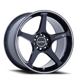 Motegi MR159 Battle V Wheel - 18x8.5 Obsidian Blue w/ Machined Lip Stripe Rim (5x100 Bolt Pattern...
