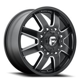 FUEL 1PC D538 MATTE BLACK MILLED - 24X8.25 - 8X210 BP, 105MM Offset (1 Wheel)