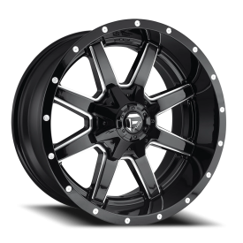 FUEL 1PC D610 GLOSS BLACK MILLED - 18X9 - 5X4.5/5.0 BP, -12MM Offset (1 Wheel)