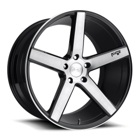 Niche M124 Milan Wheel - 18x8 Gloss Black w/ Brushed Rim (5x114.3 Bolt Pattern, +40mm Offset, 72....