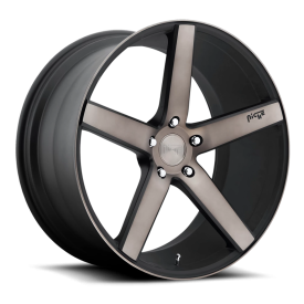 Niche M134 Milan Wheel - 19x8.5 Black w/ Machined-Dark Tint Rim (5x114.3 Bolt Pattern, +35mm Offs...