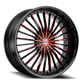 2Crave No.26 Wheel - 18x7.5 Gloss Black w/ Red Face Rim (4x100/114.3 Bolt Pattern, +40mm Offset, ...