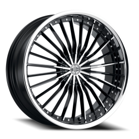 2Crave No.26 Wheel - 18x7.5 Gloss Black w/ Diamond Cut Face-Chrome Lip Rim (5x100/114.3 Bolt Patt...