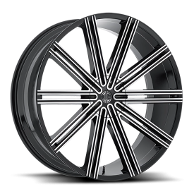2Crave No.47 Wheel - 22x9.5 Gloss Black w/ Machined Face Rim (5x115/120 Bolt Pattern, +15mm Offse...