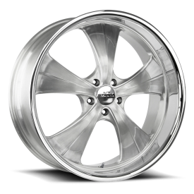 Strada C02 Old Skool Wheel - 24x10 Brushed Silver w/ Milled SS Rim (6x135 Bolt Pattern, +24mm Off...