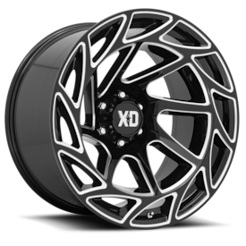 XD XD860 Onslaught Wheel - 20x10 Gloss Black w/ Milled Rim (5x127 Bolt Pattern, -18mm Offset, 71....