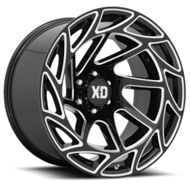 XD XD860 Onslaught Wheel - 20x9 Gloss Black w/ Milled Rim (6x139.7 Bolt Pattern, 0mm Offset, 106....