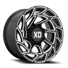 XD XD860 Onslaught Wheel - 20x10 Gloss Black w/ Milled Rim (8x170 Bolt Pattern, -18mm Offset, 125...