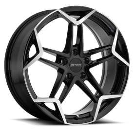 Petrol P1A Wheel - 17x8 Gloss Black w/ Machined Cut Face Rim (5x100 Bolt Pattern, +35mm Offset, 7...