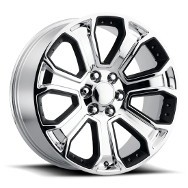 Performance Replicas PR113 Wheel - 20x9 Chrome w/ Matte Black Accents Rim (6x139.7 Bolt Pattern, ...