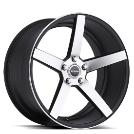 Strada S35 Perfetto Wheel - 18x8 Gloss Black w/ Machined Rim (5x112 Bolt Pattern, +40mm Offset, 7...