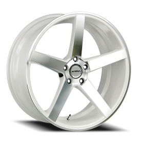Strada S35 Perfetto Wheel - 22x9.5 White w/ Machined Rim (5x115 Bolt Pattern, +15mm Offset, 72.6m...
