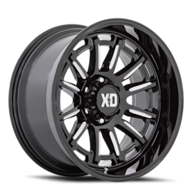 XD XD865 Phoenix Wheel - 20x10 Gloss Black w/ Milled Rim (5x127 Bolt Pattern, -18mm Offset, 71.5m...