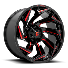 FUEL 1PC D755 GLOSS BLACK MILLED W/ RED TINT - 18X9 - 8X170 BP, 1MM Offset 1 Whl