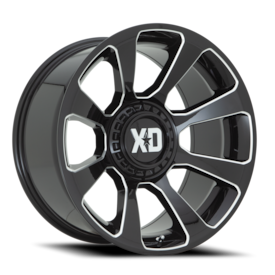 XD XD854 Reactor Wheel - 20x9 Gloss Black w/ Milled Rim (6x135/139.7 Bolt Pattern, 0mm Offset, 10...