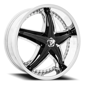 Diablo Reflection X Wheel - 20x8.5 Chrome w/ Gloss Black Inserts Rim (5x112/114.3 Bolt Pattern, +...