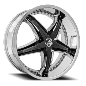 Diablo Reflection X Wheel - 22x9.5 Chrome w/ Gloss Black Inserts Rim (6x139.7 Bolt Pattern, +35mm...