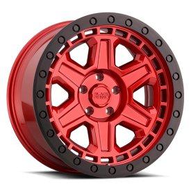 Black Rhino Reno Wheel - 17x9 Candy Red w/ Black Lip Edge-Black Bolts Rim (5x114.3 Bolt Pattern, ...