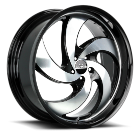 Strada C05 Retro 5 Wheel - 22x9 Gloss Black w/ Machined Rim (5x115 Bolt Pattern, +15mm Offset, 74...