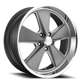 US Mags U120 Roadster Wheel - 18x8 Matte Gunmetal w/ Machined Rim (5x120.65 Bolt Pattern, +1mm Of...