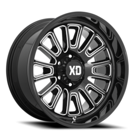 XD XD864 Rover Wheel - 20x9 Gloss Black w/ Milled Rim (8x165.1 Bolt Pattern, 0mm Offset, 125.1mm ...