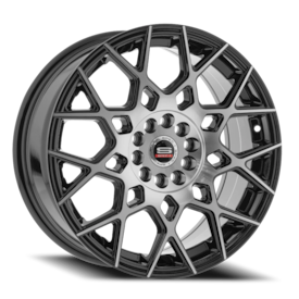 Spec-1 SP-52 Wheel - 18x8 Gloss Black w/ Machined Rim (5x100/114.3 Bolt Pattern, +38mm Offset, 73...