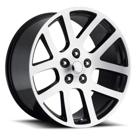 Strada OE Replica R107 SRT10 Wheel - 22x9 Gloss Black w/ Machined Rim (5x115 Bolt Pattern, +15mm ...