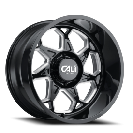Cali Offroad 9111 Sevenfold Wheel - 20x12 Gloss Black w/ Milled Spokes Rim (6x135 Bolt Pattern, -...