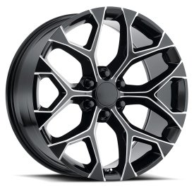 Strada OE Replica R176 Snowflake Wheel - 20x9 Gloss Black w/ Milled Rim (6x139.7 Bolt Pattern, +2...