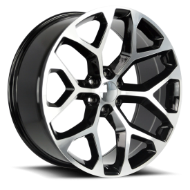 Strada OE Replica R176 Snowflake Wheel - 20x9 Gloss Black w/ Machined Rim (6x139.7 Bolt Pattern, ...