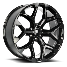 Strada OE Replica R176 Snowflake Wheel - 20x9 Gloss Black Rim (6x139.7 Bolt Pattern, +24mm Offset...
