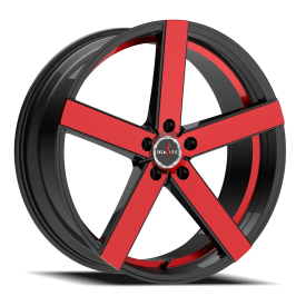 Strada G01 Spark Wheel - 22x8.5 Gloss Black w/ Candy Red Machined Rim (5x112 Bolt Pattern, +35mm ...