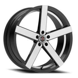 Strada G01 Spark Wheel - 20x8.5 Gloss Black w/ Machined Rim (5x108 Bolt Pattern, +35mm Offset, 74...