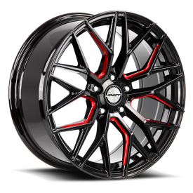 SHIFT H33 Spring Wheel - 18x8 Gloss Black w/ Candy Red Milled Rim (5x120 Bolt Pattern, +35mm Offs...