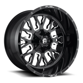 FUEL 1PC D611 GLOSS BLACK MILLED - 17X9 - 5X4.5/5.0 BP, -12MM Offset (1 Wheel)