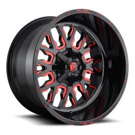 FUEL 1PC D612 GLOSS BLK RED TINTED CLEAR- 18X9 - 5X4.5/5.0 BP, -12MM Ofs (1 Whl)