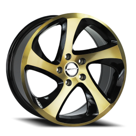 SHIFT H22 Strut Wheel - 17x8 Black w/ Machined Bronze Rim (5x114.3 Bolt Pattern, +35mm Offset, 73...