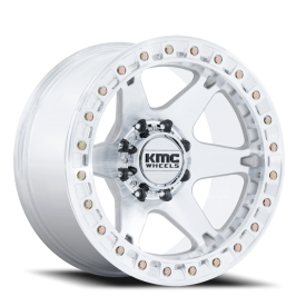 KMC KM238 VI Beadlock Wheel - 20x10 Machined Silver Rim (6x139.7 Bolt Pattern, -48mm Offset, 108....