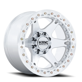 KMC KM238 VI Beadlock Wheel - 20x10 Machined Silver Rim (8x165.1 Bolt Pattern, -48mm Offset, 125....